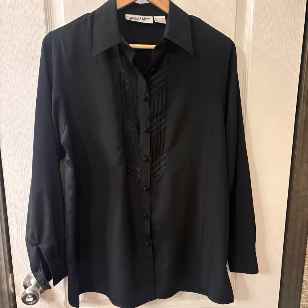 Vintage Yves St. Clair Black Casual Button Down Shirt